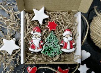 Новогодние украшения из керамики