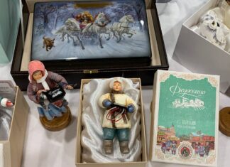 Коллекция ватных игрушек со шкатулками «Федоскино»